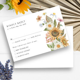 Elegante Sonnenblume RSVP Karte