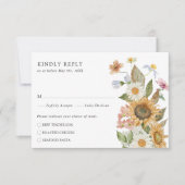 Elegante Sonnenblume RSVP Karte (Vorderseite)