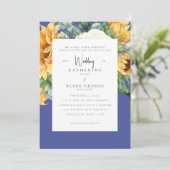 Elegante Sonnenblume Toskanische Brautpaare Einladung (Stehend Vorderseite)