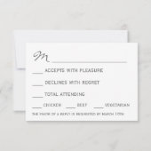 Elegante Sonnenblume UAWG RSVP Karte (Rückseite)