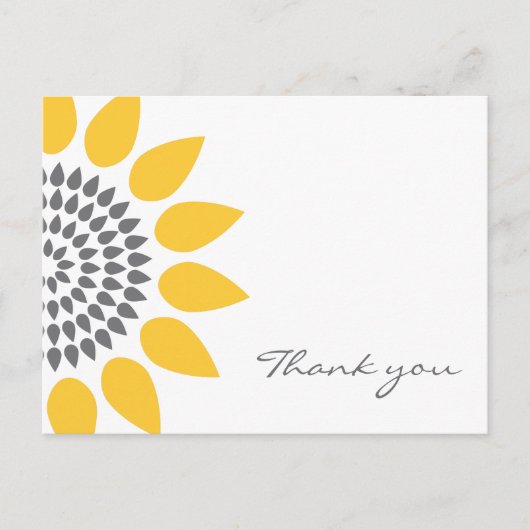 Elegante Sonnenblume Vielen Dank Postkarte (Vorderseite)