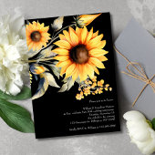 Elegante Sonnenblumen 50. Hochzeitstag Einladung