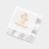 Elegante Sonnenblumen #6 Name Datum Servietten Mit Folie (Links)