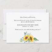 Elegante Sonnenblumen ändern das Date-Brautparty Einladung (Rückseite)