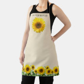 Elegante Sonnenblumen auf hellbeige Schürze (InSitu)