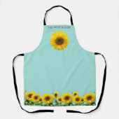 Elegante Sonnenblumen auf Hellblau Schürze (Vorderseite)