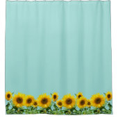 Elegante Sonnenblumen auf Light Blue Duschvorhang (Vorderseite)