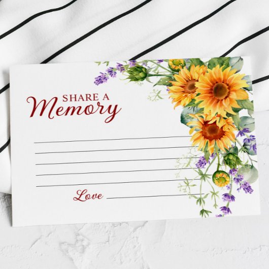 Elegante Sonnenblumen Beerdigung Teilen Sie eine M RSVP Karte