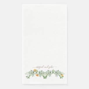 Elegante Sonnenblumen & Blätter Hochzeitsdekoratio Serviette
