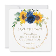 Elegante Sonnenblumen Blue Floral Gold Pension