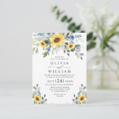 Elegante Sonnenblumen Blumen Einladungs-Karte Postkarte (Stehend Vorderseite)