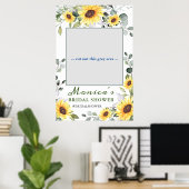 Elegante Sonnenblumen Boho Brautparty Foto Prop Poster (Heimbüro)