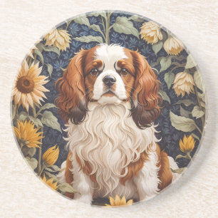 Elegante Sonnenblumen Cavalier King Charles Spanie Getränkeuntersetzer