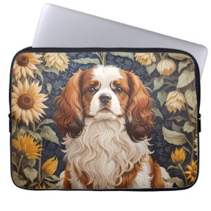 Elegante Sonnenblumen Cavalier King Charles Spanie Laptopschutzhülle