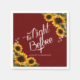 Elegante Sonnenblumen Die Nacht vor Napkin Serviette