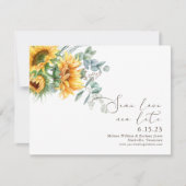 Elegante Sonnenblumen Dieselbe Liebe Neues Datum S Save The Date (Vorderseite)
