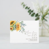 Elegante Sonnenblumen Dieselbe Liebe Neues Datum S Save The Date (Stehend Vorderseite)