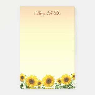 Elegante Sonnenblumen Dinge zu tun Post-it Klebezettel
