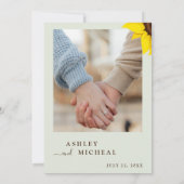 Elegante Sonnenblumen Einladung mit Foto (Rückseite)