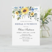 Elegante Sonnenblumen Eucalyptus BRIDAL LUNCHEON Einladung (Stehend Vorderseite)