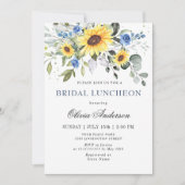 Elegante Sonnenblumen Eucalyptus BRIDAL LUNCHEON I Einladung (Vorderseite)