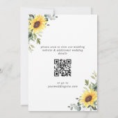 Elegante Sonnenblumen Eucalyptus Wedding QR Code Einladung (Rückseite)