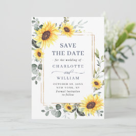 Elegante Sonnenblumen Eucalyptus Wedding QR Code Save The Date