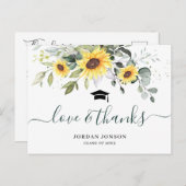 Elegante Sonnenblumen Eukalyptus Abschluss Vielen  Postkarte (Vorne/Hinten)