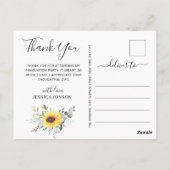 Elegante Sonnenblumen Eukalyptus Abschluss Vielen  Postkarte (Rückseite)