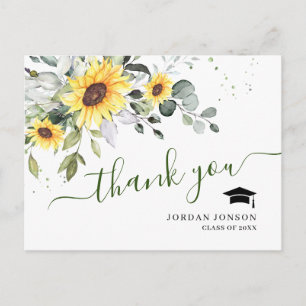 Elegante Sonnenblumen Eukalyptus Abschluss Vielen  Postkarte