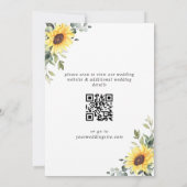 Elegante Sonnenblumen Eukalyptus ENGAGEMENT PARTY Einladung (Rückseite)
