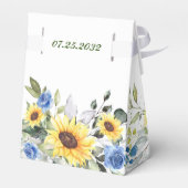 Elegante Sonnenblumen Eukalyptus florales Geschenk Geschenkschachtel (Rückseite)