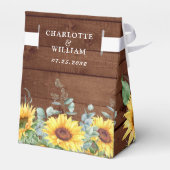 Elegante Sonnenblumen Eukalyptus florales Geschenk Geschenkschachtel (Rückseite)