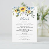 Elegante Sonnenblumen Eukalyptus Foliage Details Begleitkarte (Stehend Vorderseite)