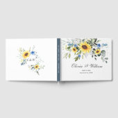 Elegante Sonnenblumen Eukalyptus Foliage Hochzeit Gästebuch (Voll)