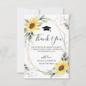 Elegante Sonnenblumen Eukalyptus Foto Abschluss Dankeskarte (Vorderseite)