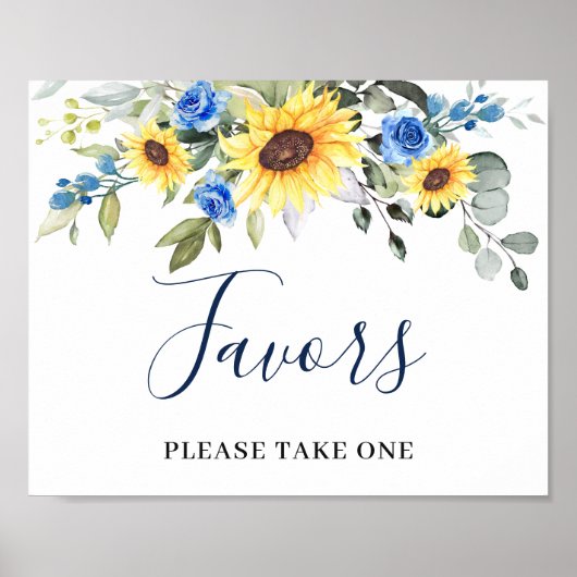 Elegante Sonnenblumen Eukalyptus Lieblings-Hochzei Poster (Vorne)