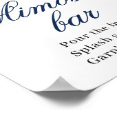 Elegante Sonnenblumen Eukalyptus Mimosa Bar Sign Poster (Ecke)