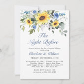 Elegante Sonnenblumen Eukalyptus PROBE DINNER Einladung (Vorderseite)