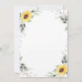 Elegante Sonnenblumen Eukalyptus Rustikaler Abschl Dankeskarte (Rückseite)