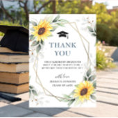 Elegante Sonnenblumen Eukalyptus Rustikaler Abschl Dankeskarte