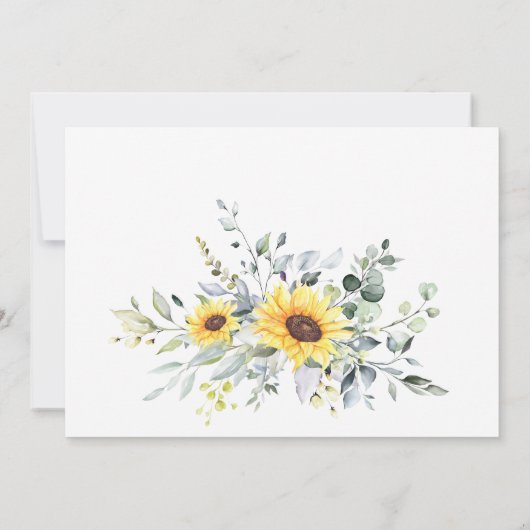Elegante Sonnenblumen Eukalyptus Wasserfarben Ankündigung (Rückseite)