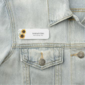 Elegante Sonnenblumen Eukalyptus Wasserfarben Namensschild (Beispiel)