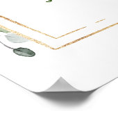 Elegante Sonnenblumen Eukalyptus Wedding Begrüßung Poster (Ecke)