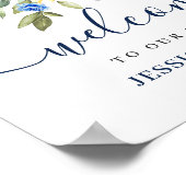 Elegante Sonnenblumen Eukalyptus Wedding Begrüßung Poster (Ecke)