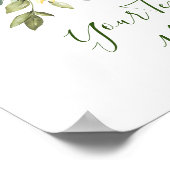 Elegante Sonnenblumen Eukalyptus Wedding Custom Si Poster (Ecke)