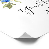 Elegante Sonnenblumen Eukalyptus Wedding Custom Si Poster (Ecke)