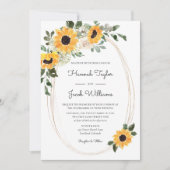 Elegante Sonnenblumen Eukalyptus Wedding Einladung (Vorderseite)