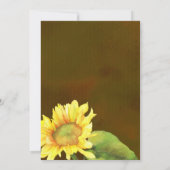 Elegante Sonnenblumen Fall Brown Wedding Einladung (Rückseite)