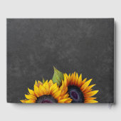 Elegante Sonnenblumen fallen Typografie Skript Hoc Gästebuch (Rückseite)